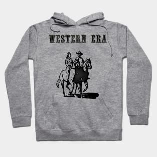 Western Era - Cowboy and Cowgirl on Horseback Hoodie